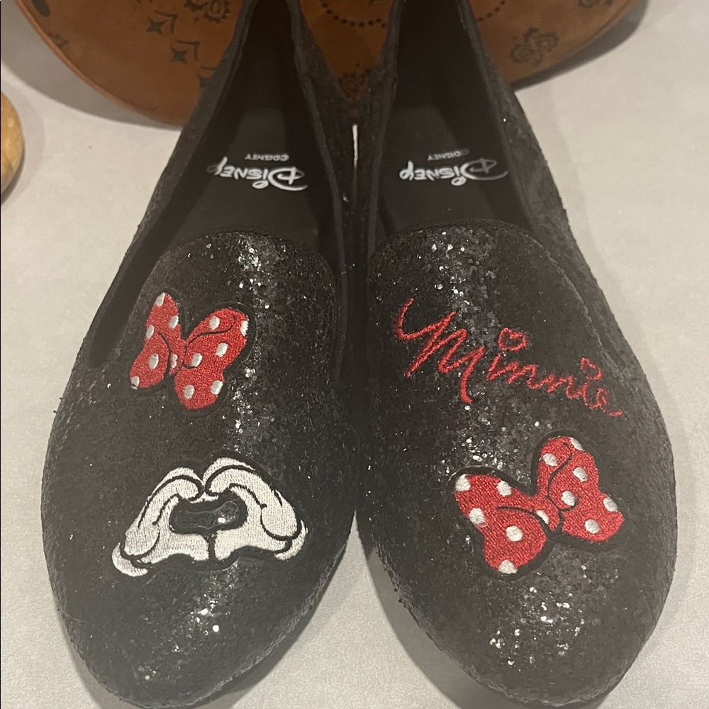 Disney Black Glitter Minnie Mouse Loafers